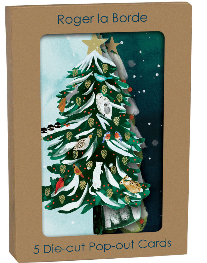 Roger la Borde Wild Winter Forest Tri-fold Card Pack featuring artwork by Katie Vernon