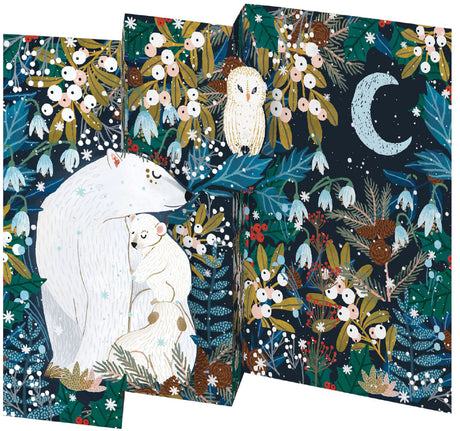 Roger la Borde Polar Bear Bower Tri-fold Card Pack featuring artwork by Antoana Oreski