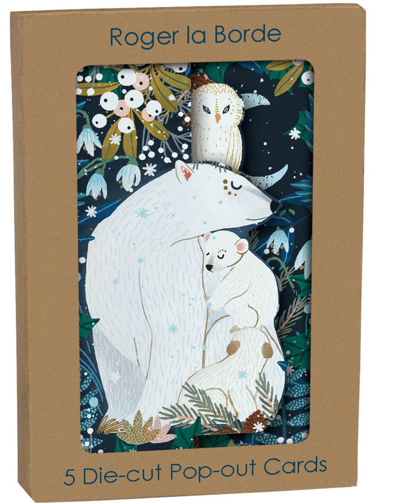 Roger la Borde Polar Bear Bower Tri-fold Card Pack featuring artwork by Antoana Oreski