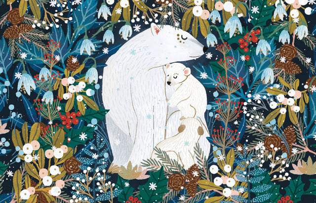 Roger la Borde Polar Bear Bower Gold Foil Ccard Pack featuring artwork by Antoana Oreski