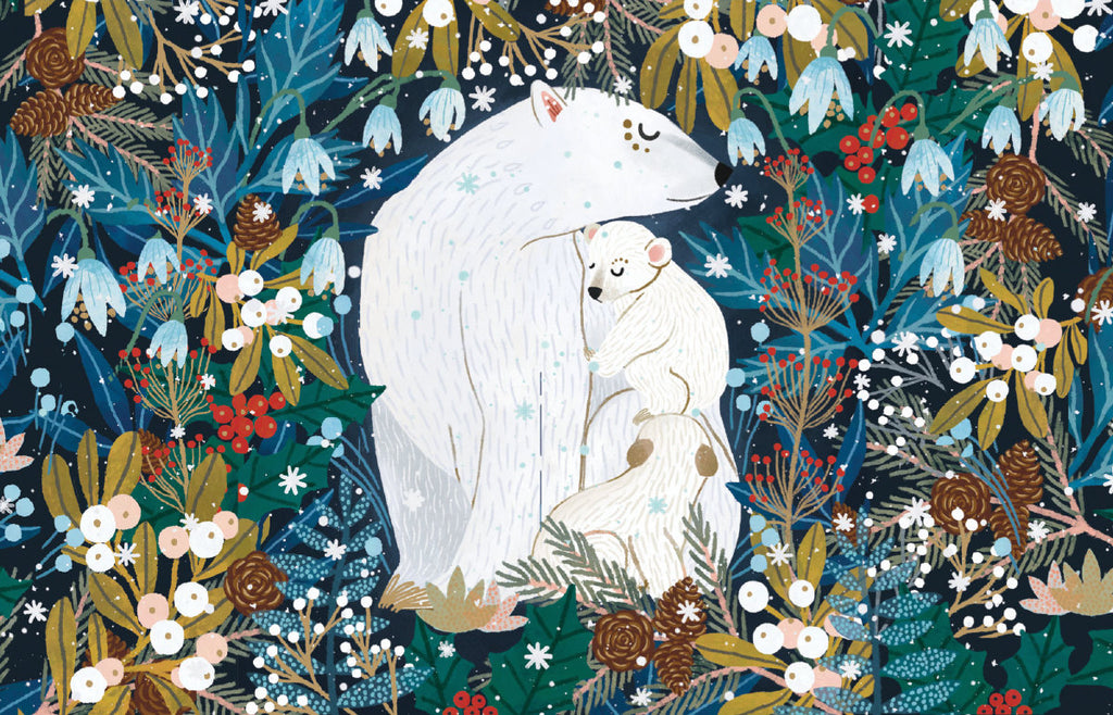 Roger la Borde Polar Bear Bower Gold Foil Ccard Pack featuring artwork by Antoana Oreski