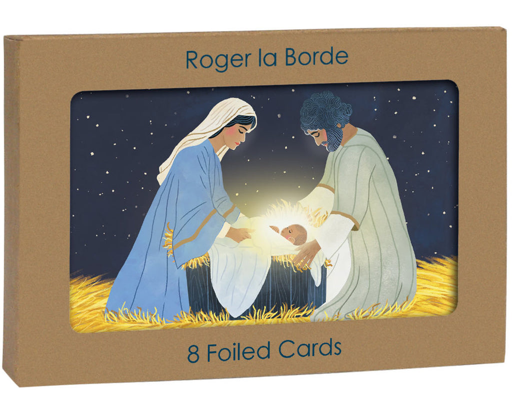 Roger la Borde Away in the Manger Gold Foil Ccard Pack featuring artwork by Antoana Oreski