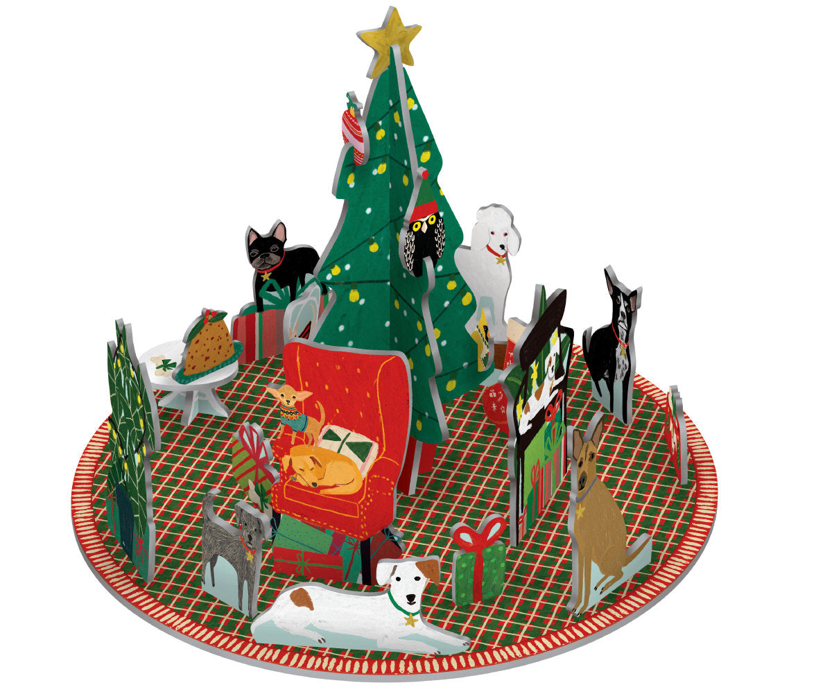 Roger la Borde Cat and Dog Palais Pop & Slot 3D Advent Calendar featuring artwork by Anne Bentley