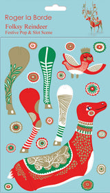 Roger la Borde Folksy Reindeer Pop & Slot featuring artwork by Helen Dardik