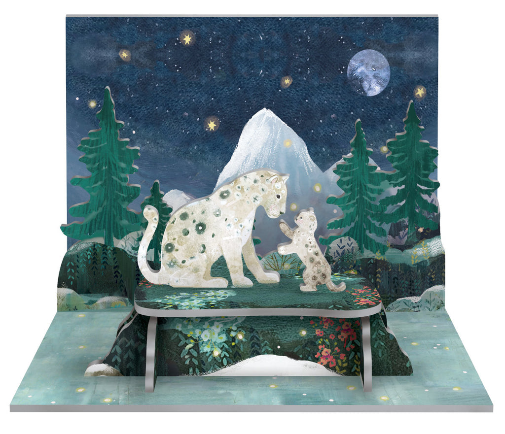 Roger la Borde Snow Leopards Pop & Slot featuring artwork by Kendra Binney