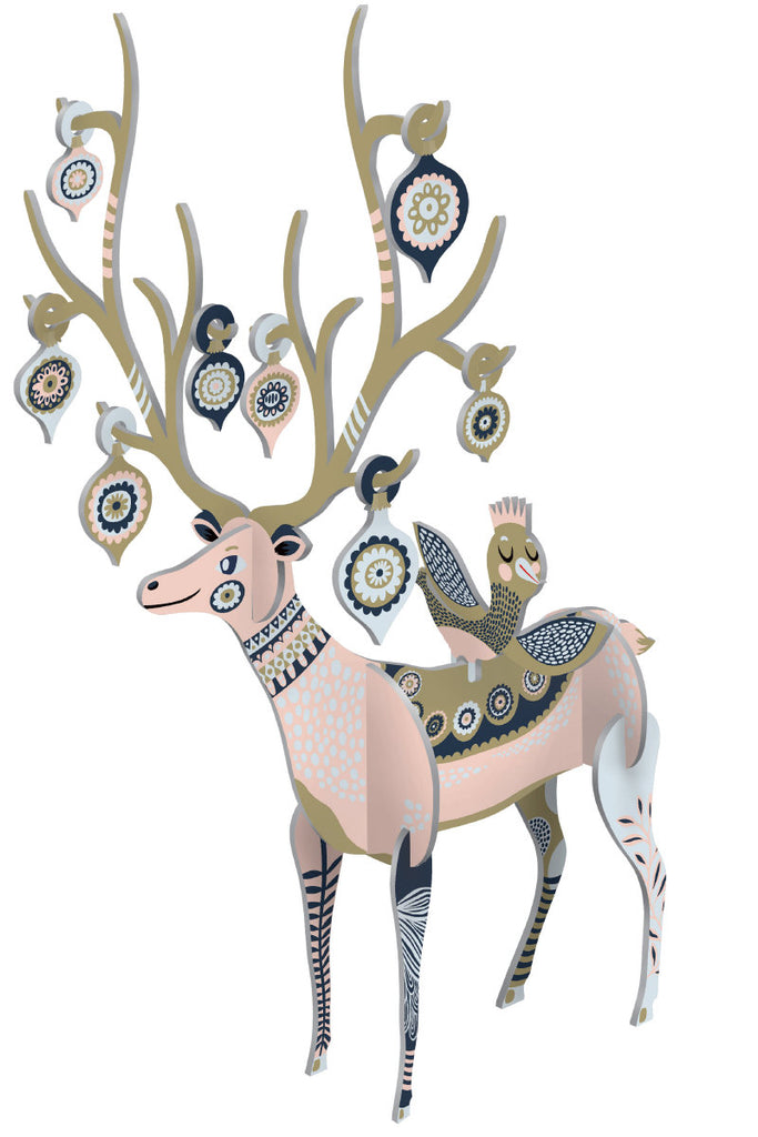 Roger la Borde Folksy Reindeer Pop & Slot featuring artwork by Helen Dardik