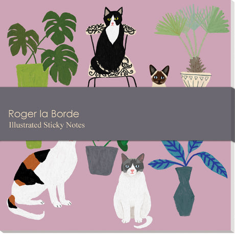 Roger la Borde Cat and Dog Palais Sticky notepad featuring artwork by Anne Bentley