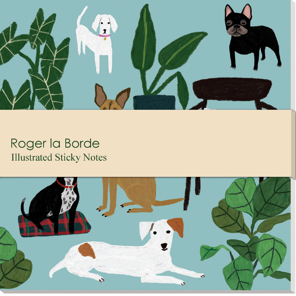 Roger la Borde Cat and Dog Palais Sticky notepad featuring artwork by Anne Bentley