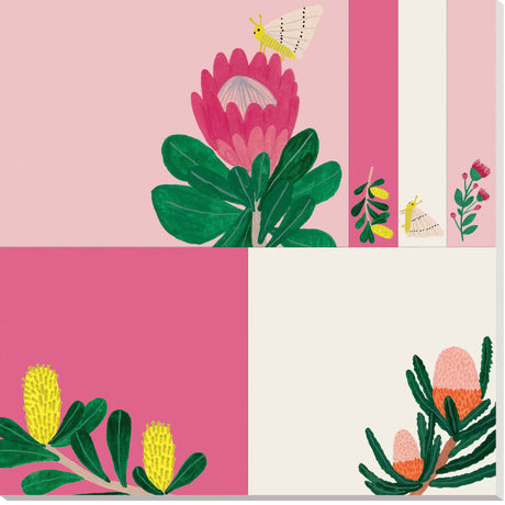 Roger la Borde King Protea Sticky notepad featuring artwork by Kate Pugsley