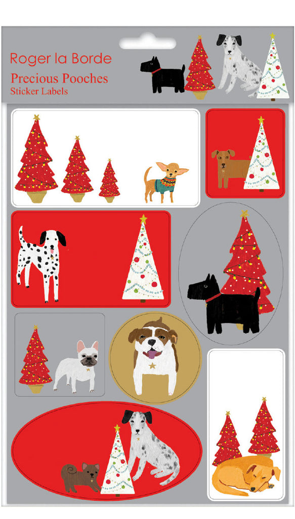 Roger la Borde Cat and Dog Palais Sticker Labels Sheet featuring artwork by Anne Bentley