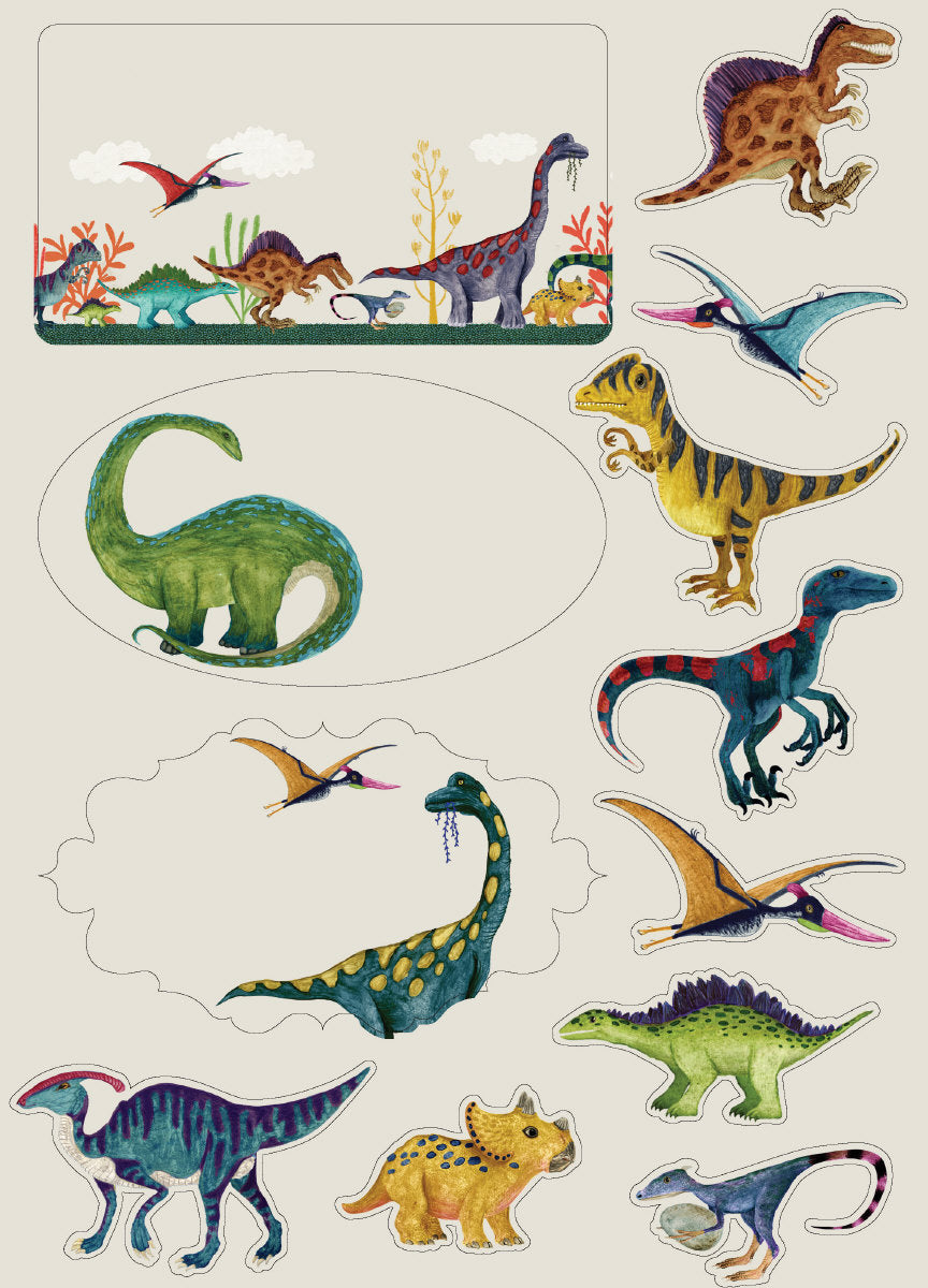 Roger la Borde Dino Mighty Writing paper set featuring artwork by Katherine Quinn