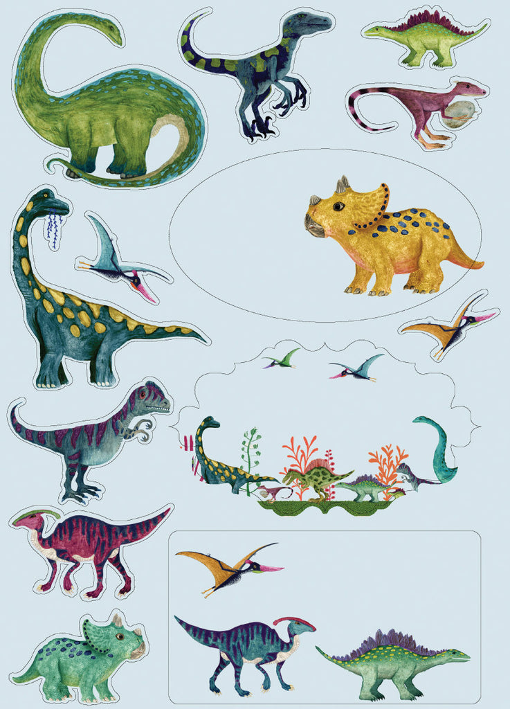 Roger la Borde Dino Mighty Writing paper set featuring artwork by Katherine Quinn