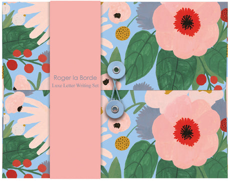 Roger la Borde Big Pink Writing paper set featuring artwork by Kate Pugsley