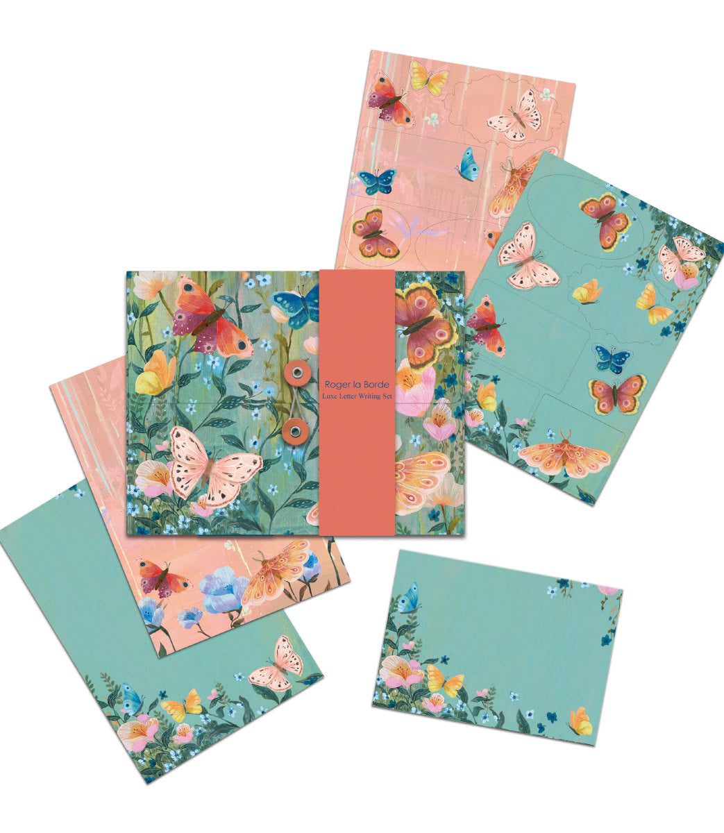 Roger la Borde Butterfly Ball Writing paper set featuring artwork by Kendra Binney