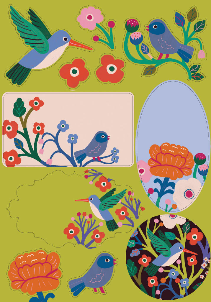 Roger la Borde Birdsong Writing paper set featuring artwork by Monika Forsberg
