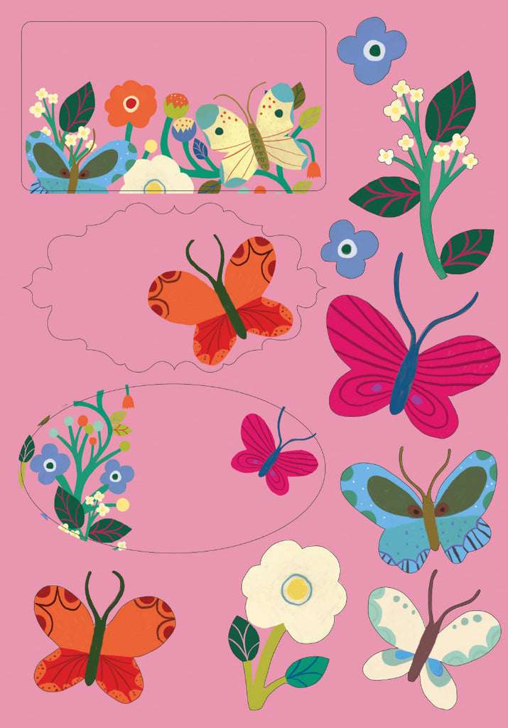 Roger la Borde Butterfly Garden Writing paper set featuring artwork by Monika Forsberg