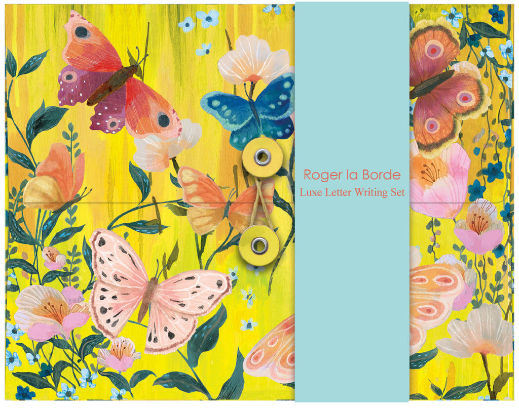 Roger la Borde Butterfly Ball Writing paper set featuring artwork by Kendra Binney